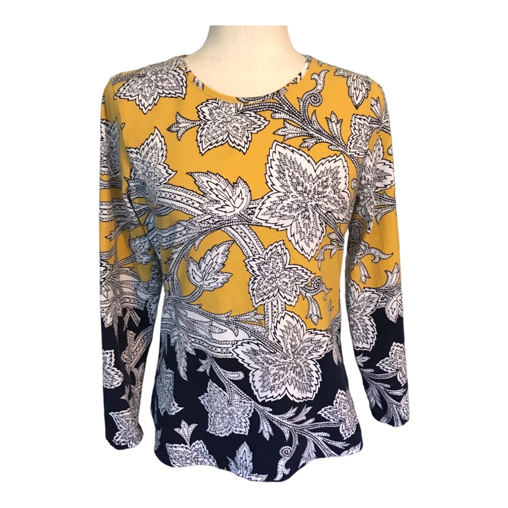 Talbots Blue and Yellow Top